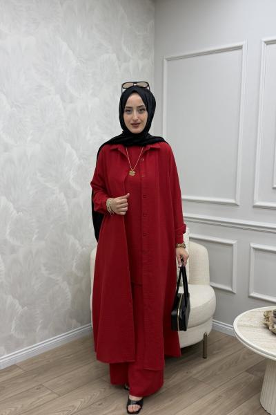 Eva 3 Lü Takım Kırmızı