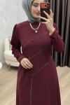 Kristal Abiye Bordo