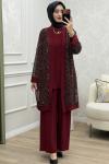 Safir 3 Lü Takım Bordo