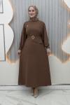Afitap Elbise Kahverengi