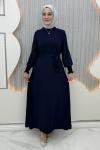 Arşin Taşlı Elbise Lacivert