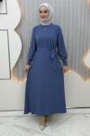 Arşin Taşlı Elbise Mavi