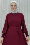 Arşin Taşlı Elbise Bordo