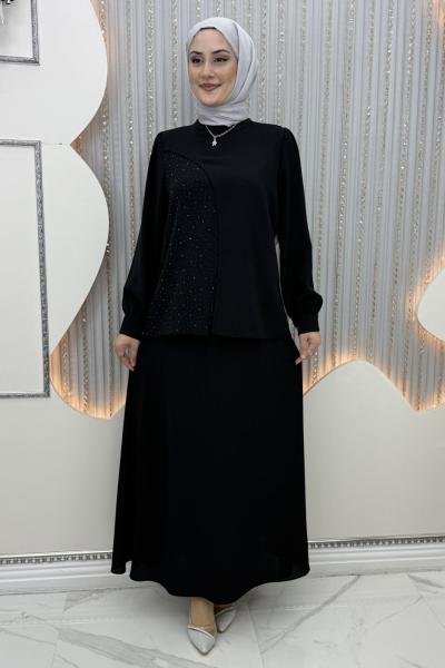 Asil etekli takım Siyah