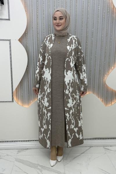 Ayperi Elbiseli Hırka Sütlü Kahve