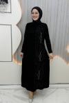 Ella Taşlı Abiye Siyah