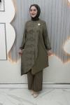 Gülümser Pantolonlu Takım Haki