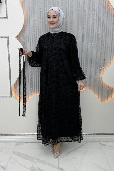 Güpür Elbise Siyah