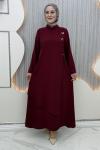 Halka elbise Bordo
