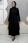 Hanımtül Hırkalı Elbise Siyah