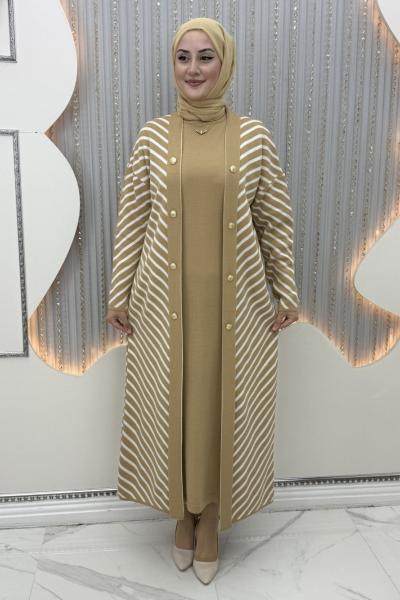 Hürrem Elbiseli Hırka Sütlü Kahve