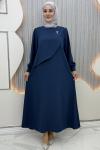 Jasmin elbise Lacivert