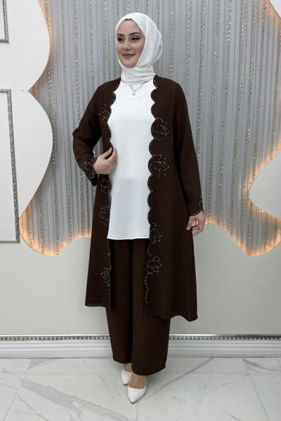 Kadim Pantolonlu Takım Kahverengi