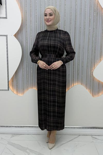 Kareli Elbise Siyah