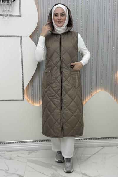 Kışla Şişme Yelek Vizon