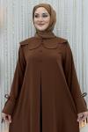 Lotus A Pile Elbise Kahverengi