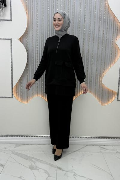 Maya Pantolonlu Takım Siyah