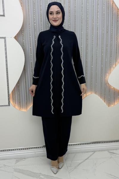 Muhteşem pantolonlu takım Lacivert