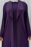 Nefsun Elbiseli Hırka  Mor