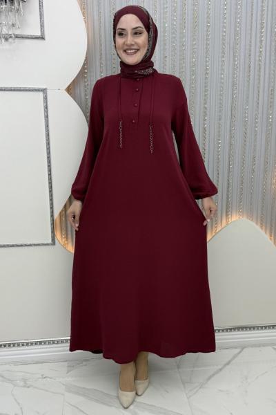 Nepal zincirli elbise Bordo