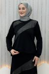 Nilda etekli takım Siyah