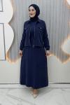 Nursena Elbiseli Hırka Lacivert
