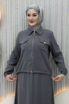 Nursena Elbiseli Hırka Gri
