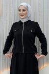 Nursena Elbiseli Hırka Siyah
