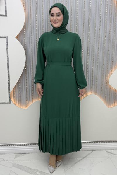 Piliseli düşsel elbise  Zümrüt