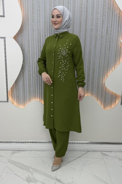 Rana Pantolonlu Takım Yağ Yeşili