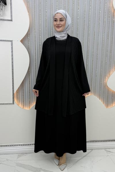 Selen Elbiseli Hırka Siyah
