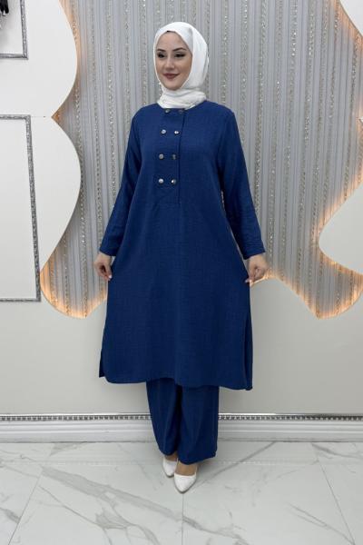 Selime Pantolonlu Takım Mavi