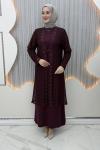 Serin Elbiseli Hırka Bordo