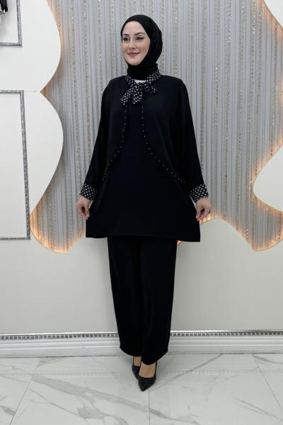 Vuslat Pantolonlu Takım Siyah