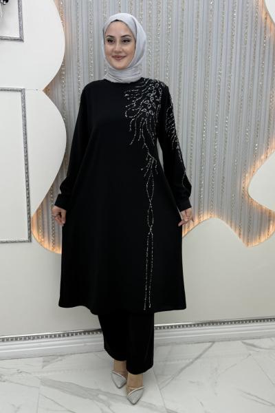 Yakut Taşlı Takım Siyah