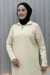 Yalın Elbise Krem