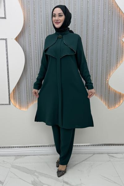 Yarence Pantolonlu Takım Zümrüt