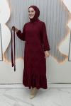 Yelda Elbise Bordo