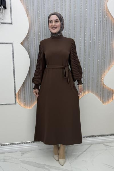 Yeni Parla Elbise Kahverengi