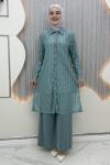 Zerrin pantolonlu takım Mint Yeşili