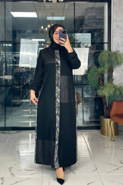 Eftelya Elbise Siyah Ekoseli