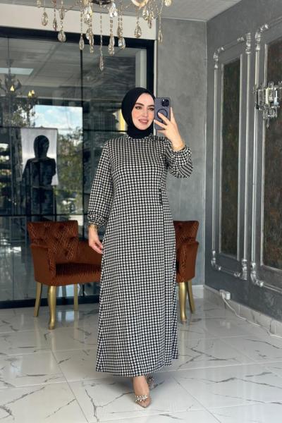 Kazayağı Elbise-Siyah