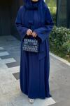 Fular Bağlamalı Abaya  Lacivert