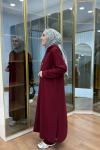 Kapüşonlu yırtmaçlı takım Bordo