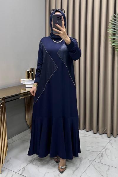 Afra Abiye Elbise Lacivert