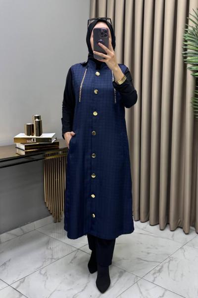 Aylin Kapitone Yelek Lacivert