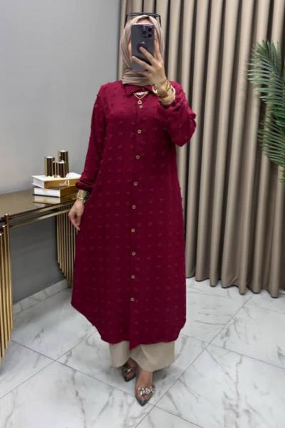 Boncuk Tunik Bordo