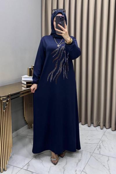 Damla Abiye Elbise Lacivert