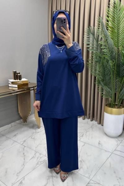 Gizem Taşlı Takım İndigo