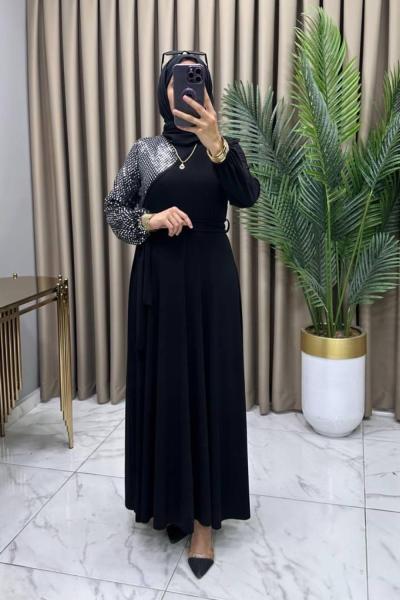 Serap Abiye Elbise Siyah